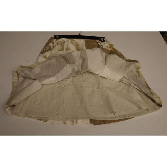 Jil Sander Women Sz 42/US 10 Beige Ivory Brown Back Zip Mid-Length Pleated Skirt - Picture 4 of 11